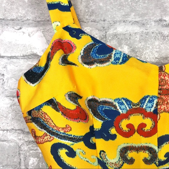 L’ATISTE By Amy Yellow Satin Crop Top Zip Back | S - Picture 5 of 11